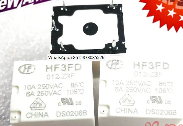 

Реле HF3FD 012-Z3F 12VDC/10A HF3FD 012-Z3F 12В