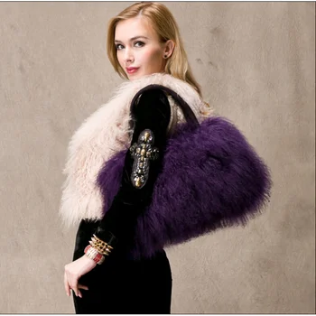 Wool Bag Cute And Versatile Winter Handbag Wool Large Capacity Woman Bags Relaxed Texture Furry Women Fashion Tote Shoulder Bag