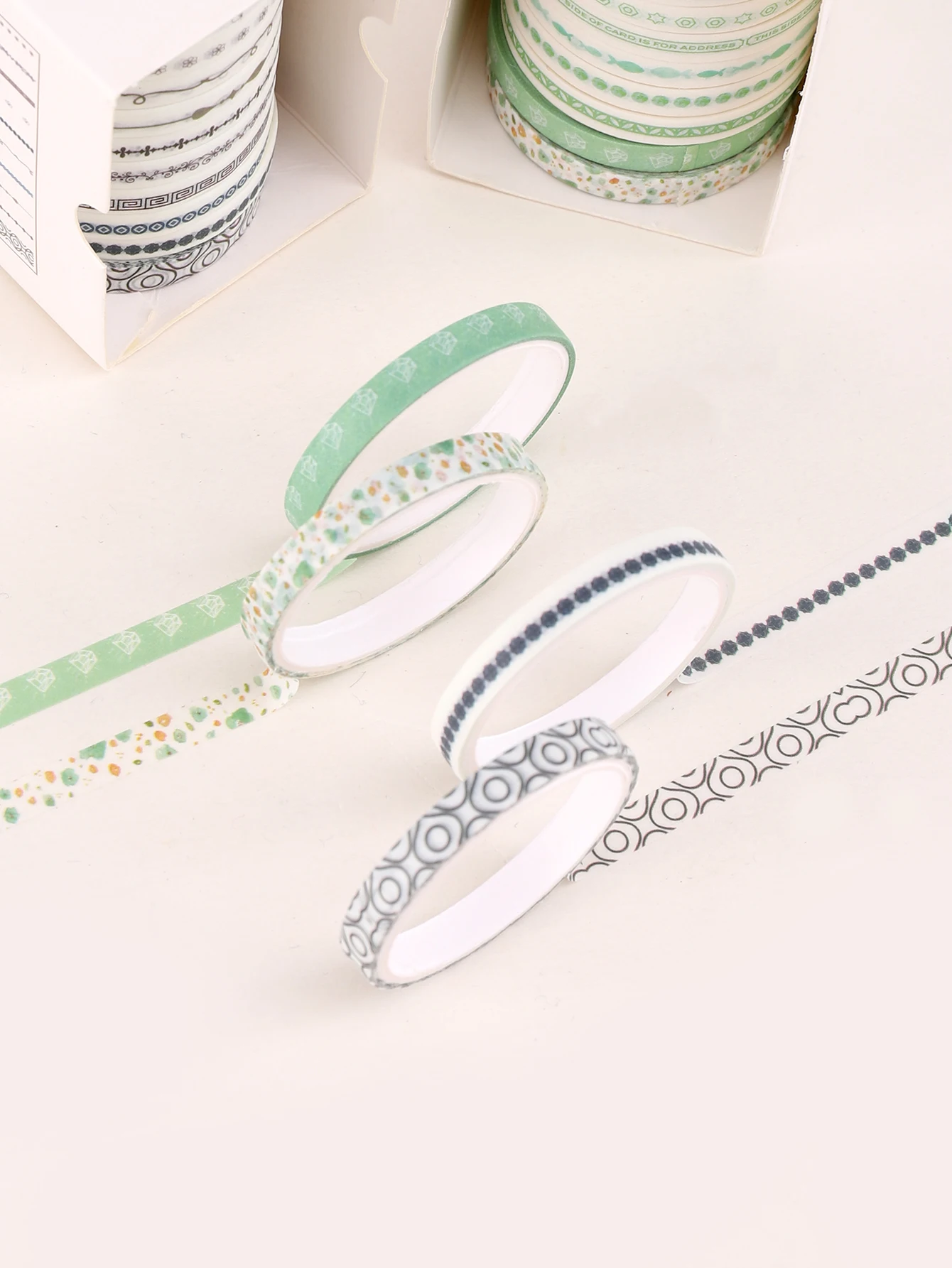 10 롤/박스 분할 라인 Washi 테이프 장식 Washi 마스킹 테이프 예술가 및 Crafte Scrapbooking 고정 용품 선물