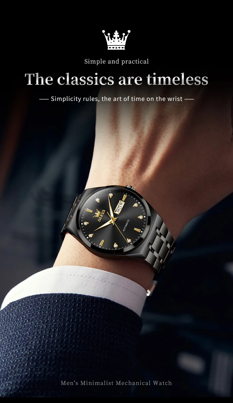 OLEVS 9811 Luxury Waterproof Luminous Mechanical Watch description image 12