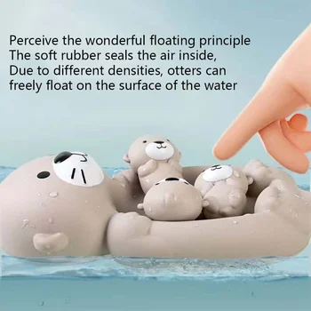 1pc children's bathroom floating animal otter sealed floating water play toy baby bath and bathing toy 2