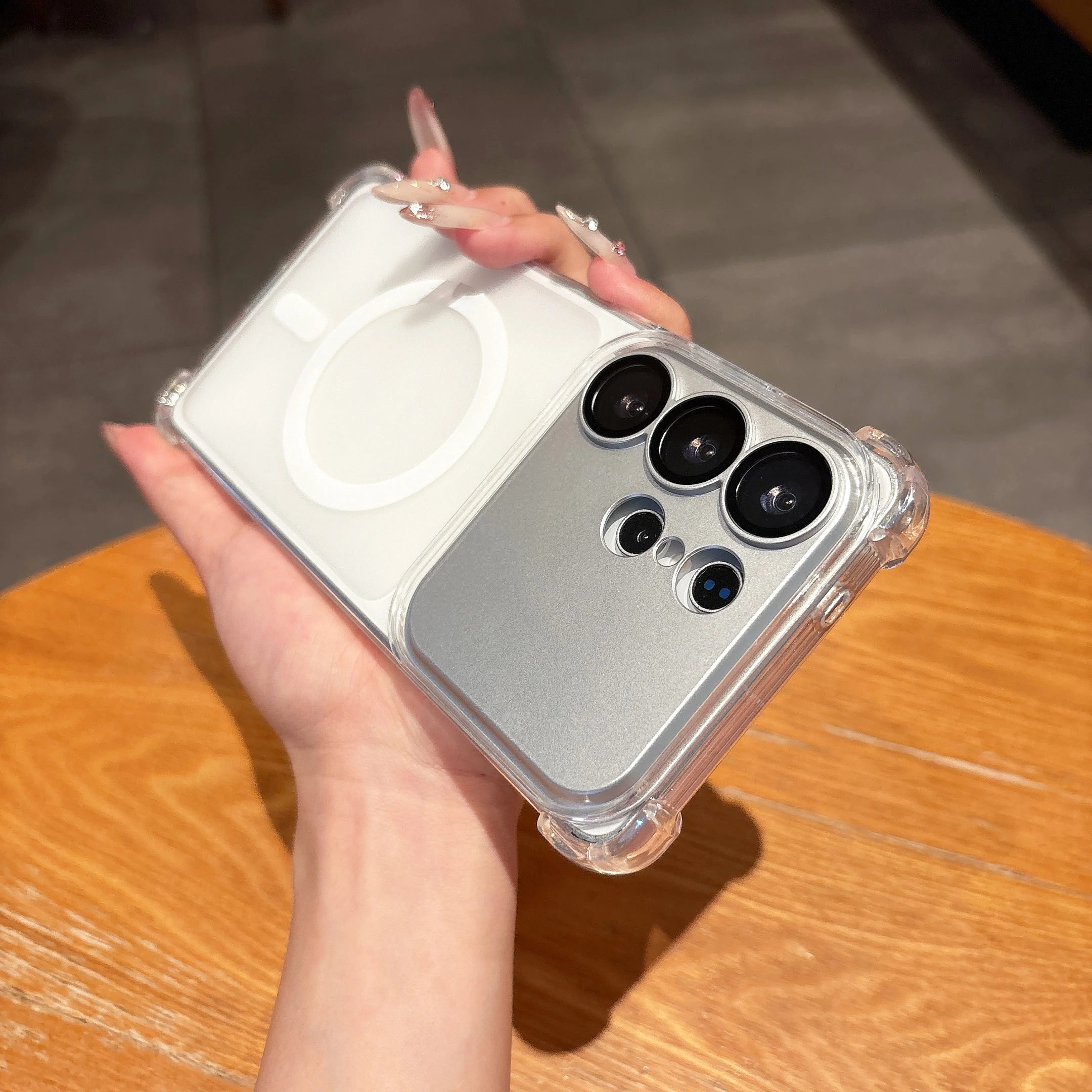 Transparent Candy Color Shockproof Phone Case with MagSafe Compatibility