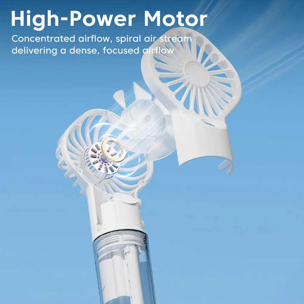 Compact Rechargeable Handheld Mist Fan with Humidifier