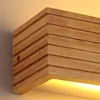 Modern Solid Wooden LED Wall Lamps Linear Nordic Corridor Bedroom Decoration Bathroom Mirror Indoor Lighting Home Living Room 3