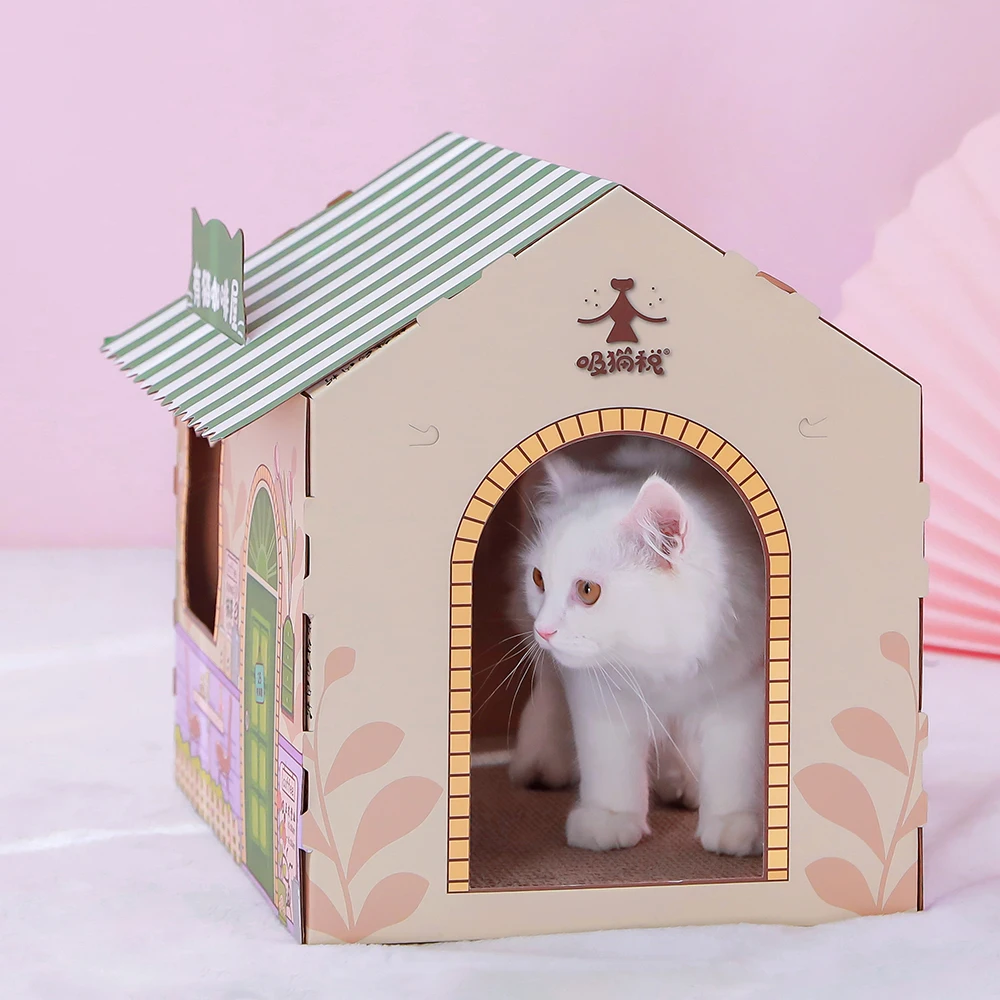 HOOPET Cat House Cat Stratching Post Cat bed Toy Cat Scratcher Cardboard Scraper for Cats Katten Scratch Board