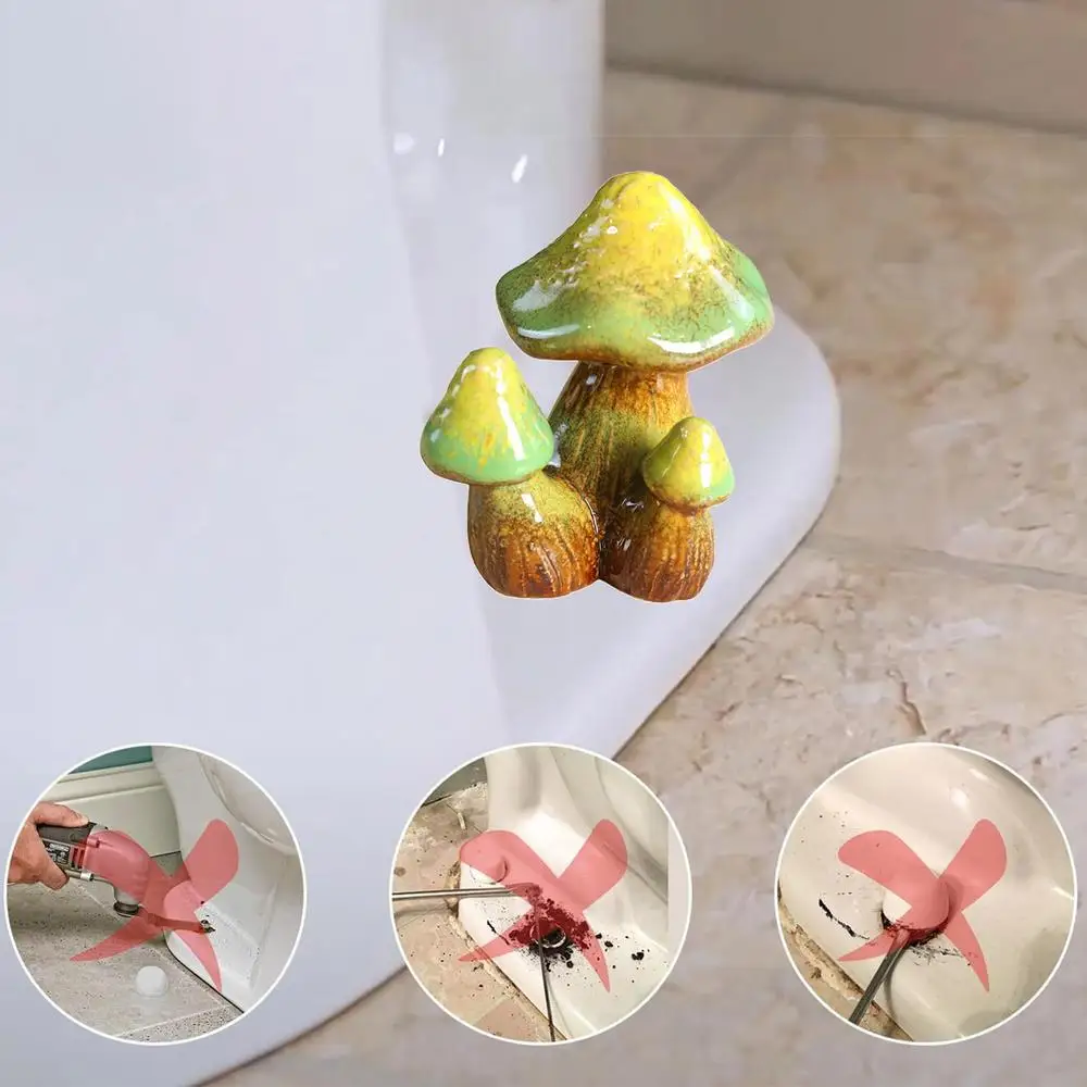 Description Picture 2 of itemMushroom Toilet Bolt Covers 2pcs Cute Mushroom Covers Toilet Bathroom Decor Mushroom Figurines Decor Cute Mushroom Covers Toilet