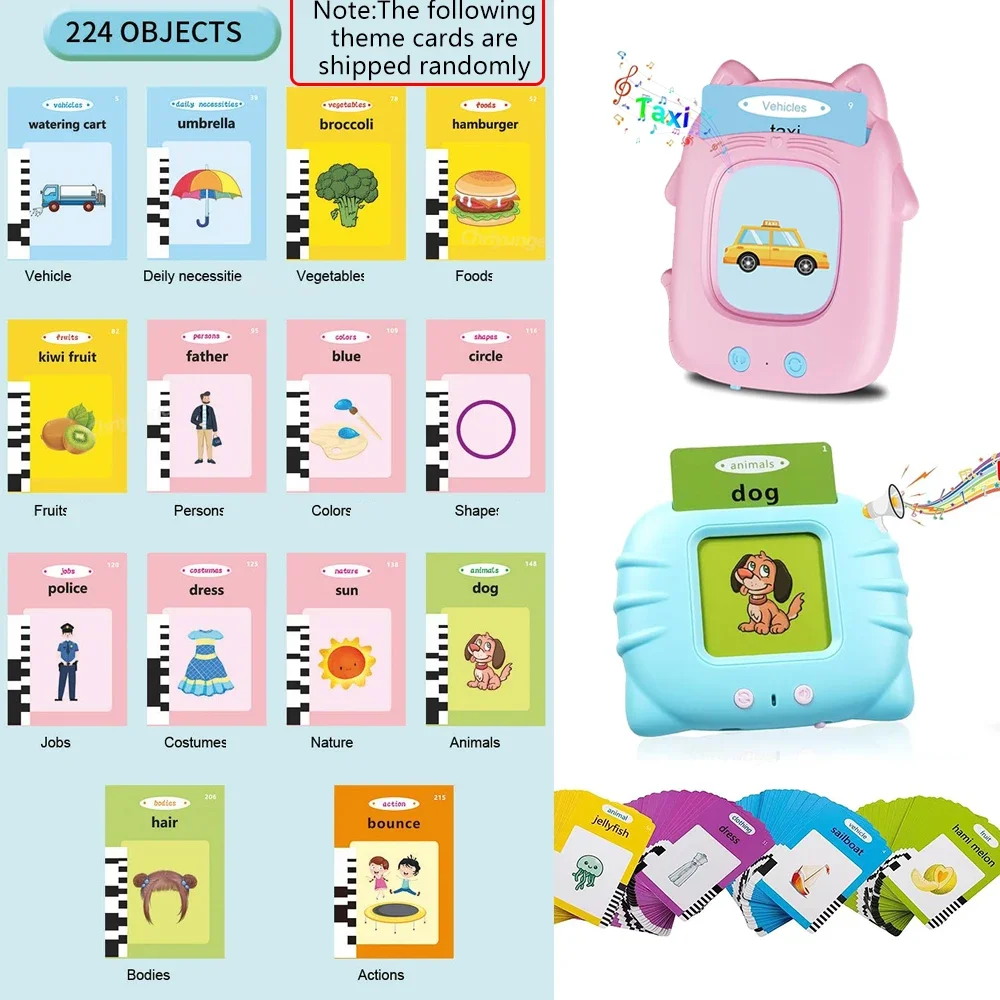 Talking Flashcards Learning Machine for Toddlers English / Spanish / Italian Arabic Audio Early Educational Toy Gift,educational learning toy
