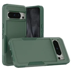 Rugged Heavy Duty 2-in-1 Shockproof Armor Case with PC+TPU Protection for Pixel 9 Pro (Green)