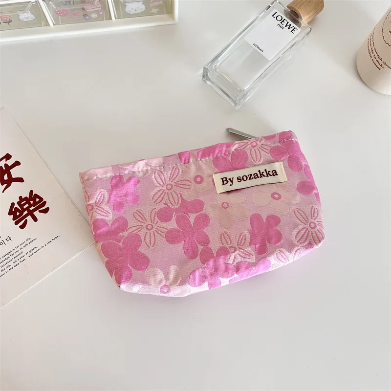 Französisch Geprägte Blumen Reise Kosmetische Lagerung Tasche Brieftasche Nette Frauen Make-Up Kits Handtaschen Telefon Bleistift Fall Organizer Tasche – Detail 11