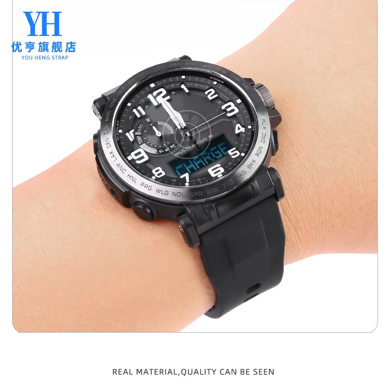 Men's Waterproof Silicone Sports Watch Strap - 23mm Premium Wristband Replacement