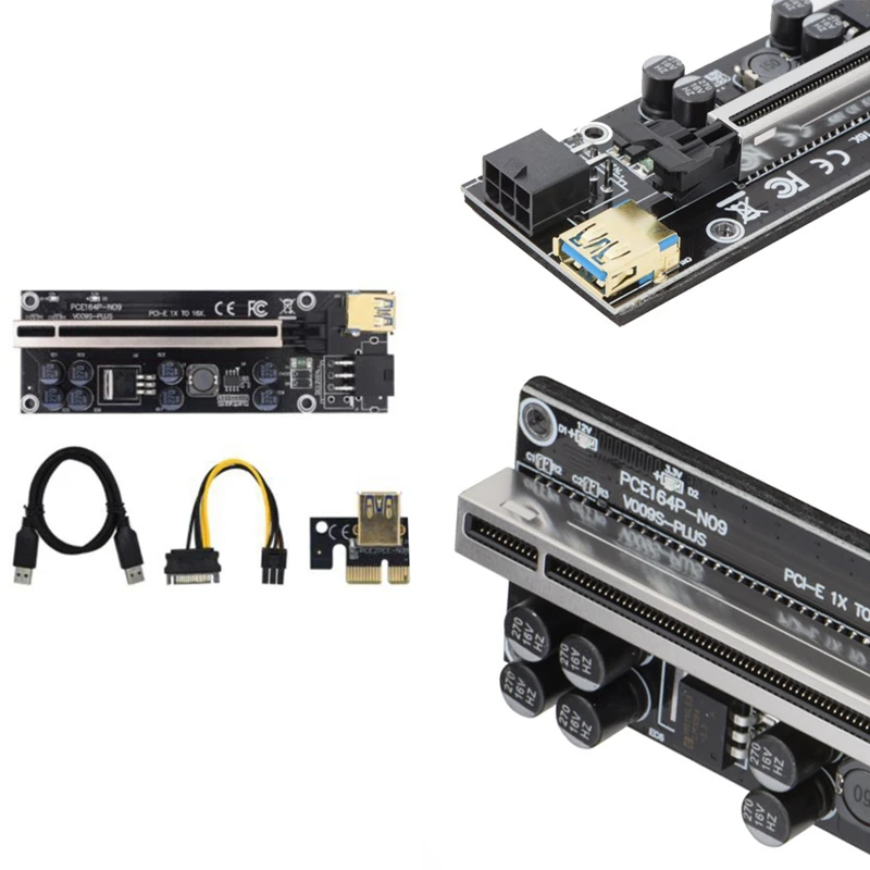 

Ver009s Plus USB3.0 Pcie адаптер карты Pcie 16X адаптер карты 60 мм графическая карта Удлинительный кабель Sata 15 контактов на 6 контактов