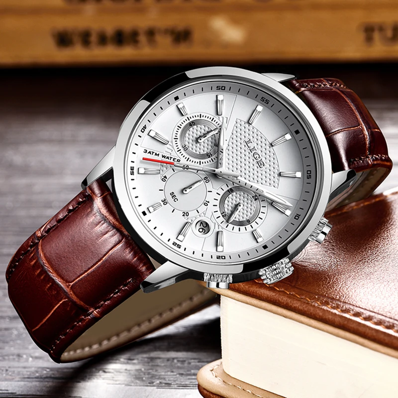 Luxury Men's Chronograph Watch - Fashion Business Leather, Luminous Waterproof Design
