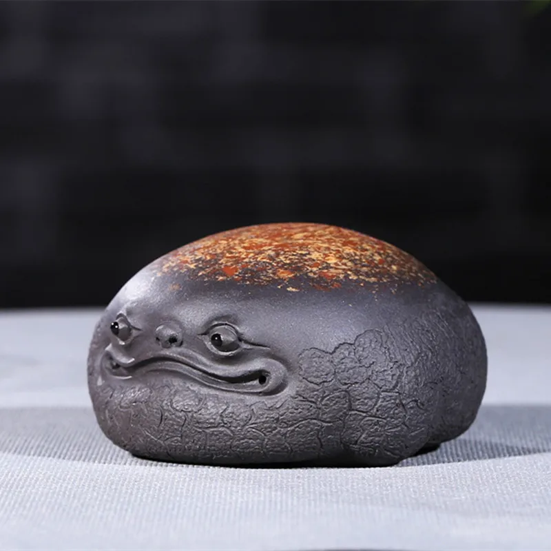 1Pcs Purple sand golden toad tea pet can raise lucky tea to play tea table accessories tea figurine teapets Purple Clay Zen