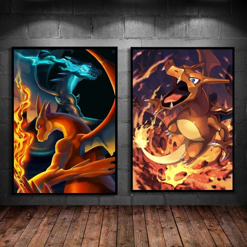 

Hot Anime Poster Pokemon Charizard Wall Art Home Picture Birthday Gifts Modular Painting Modern Living Room Decoration Paintings