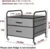 Mini Fridge Stand, Fridge Stand with Storage, 2 Drawer Fridge Cart, Stand with Metal Frame and Fabric Drawers 3