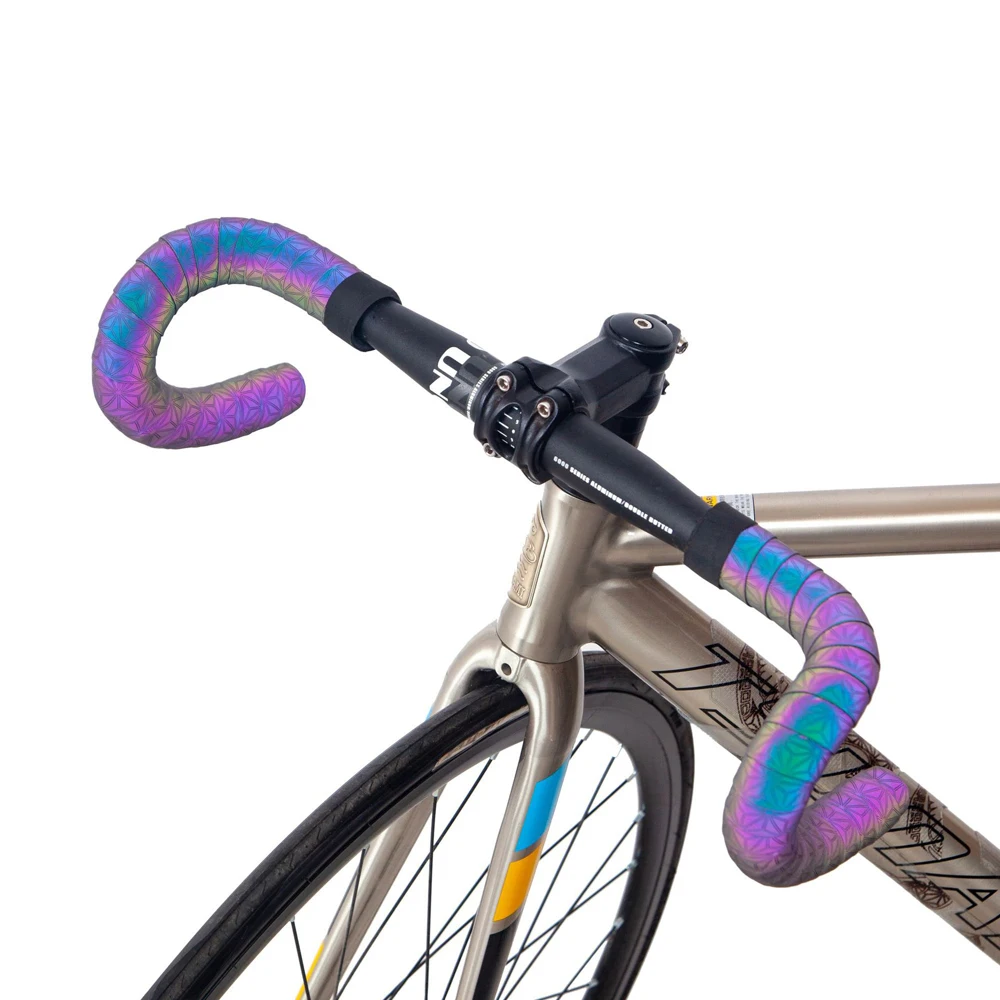 Road Bike Handlebar Tape PU+EVA Reflection Dazzle Shockproof Bike Cycling Handlebar Tapes With Bar Plugs Bicycle Accessories bike handlebar tape