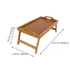 Foldable Bamboo Laptop Desk Bed Tray Breakfast Serving Tray Reading Holder Portable Table Notebook Stand 6