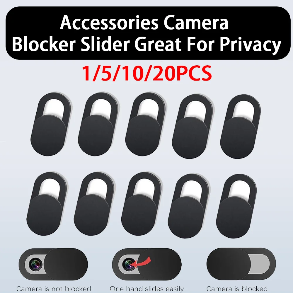 Privacy Lens Sliding Webcam Cover - Pack of 10-20, Phone & Laptop Camera Privacy Stickers