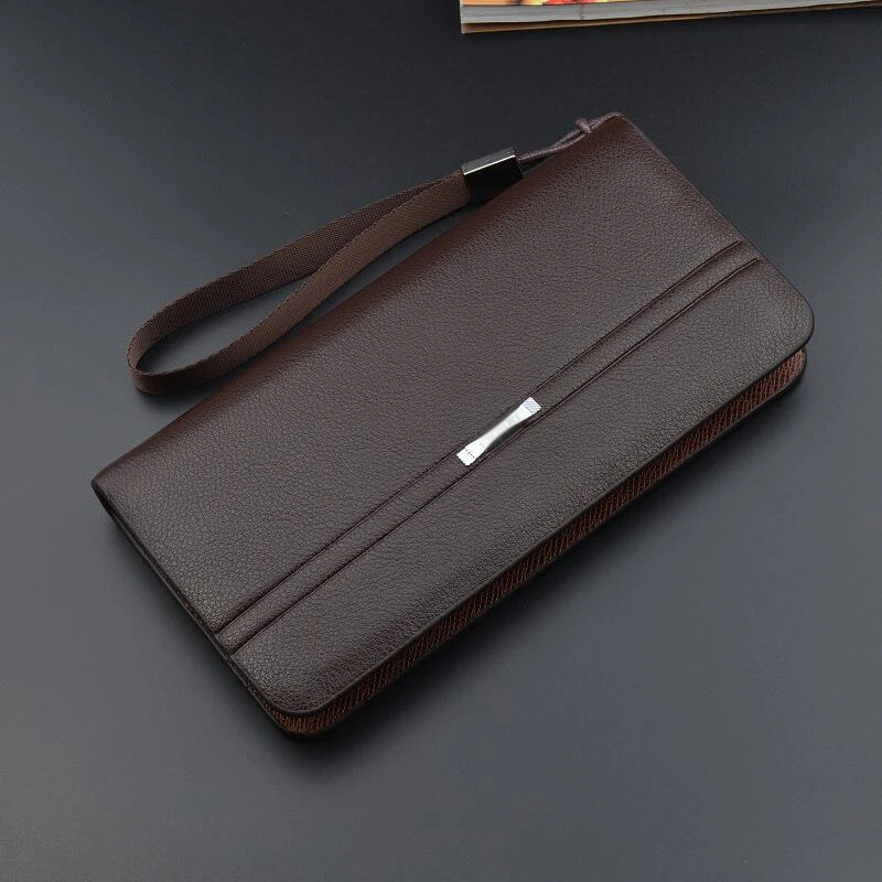 Portafoglio Lungo In Pelle Uomo Grande Con Cerniera - Porta Carte, Cellulare E Documenti - Regalo Per Padre O Marito (Taglia L)