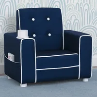 Kids Upholstered Chair with Cup Holder,Toddler Armrest Chair, Lightweight Children Sofa Chair,Kid Read Sofa,Side Pockets 1