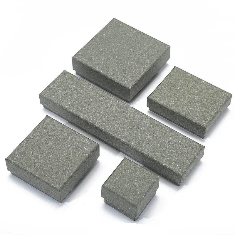 20pcs Olive Grey Paper Jewelry Box Snap Cover Box with Sponge/Pillow for Ring Bracelet Necklace Wacth DIY Packaging Accessories