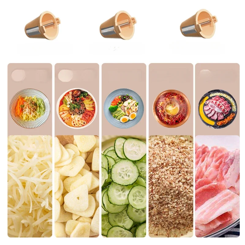 220V Electric Vegetable Cutter Multi-Functional Household Automatic Grater Potato Slicer Artifact   Meat Slicer Machine 3