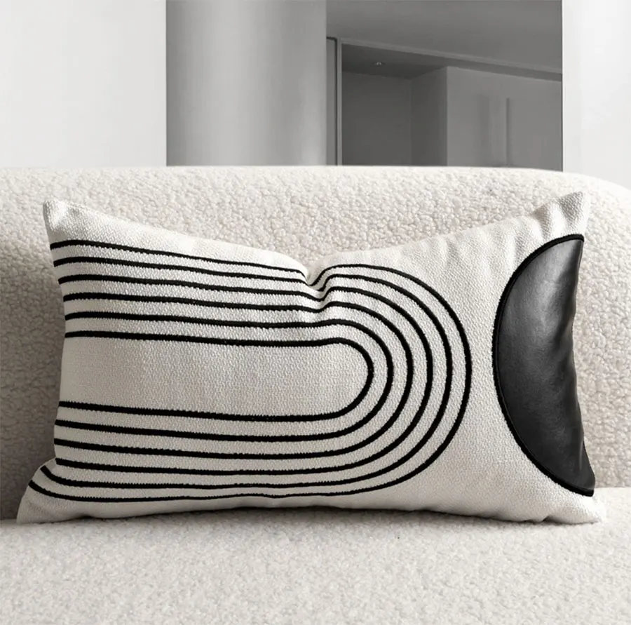 

Modern fashion black geometric square throw pillow/almofadas case 30x50 teen,trend simple comfortable cushion cover home decore