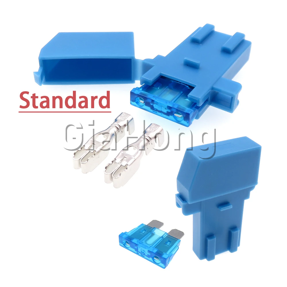 

1 Set Blue Fuse Box with Terminal Medium AC Assembly Car Insurance Socket Jacket Standard Middle Blade Fuse Holder BX2017E