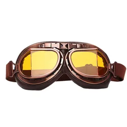 Vintage Style Protective Pilot Goggles (Yellow)