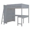 Full Size Loft Bed with Desk and Shelf - Gray 5