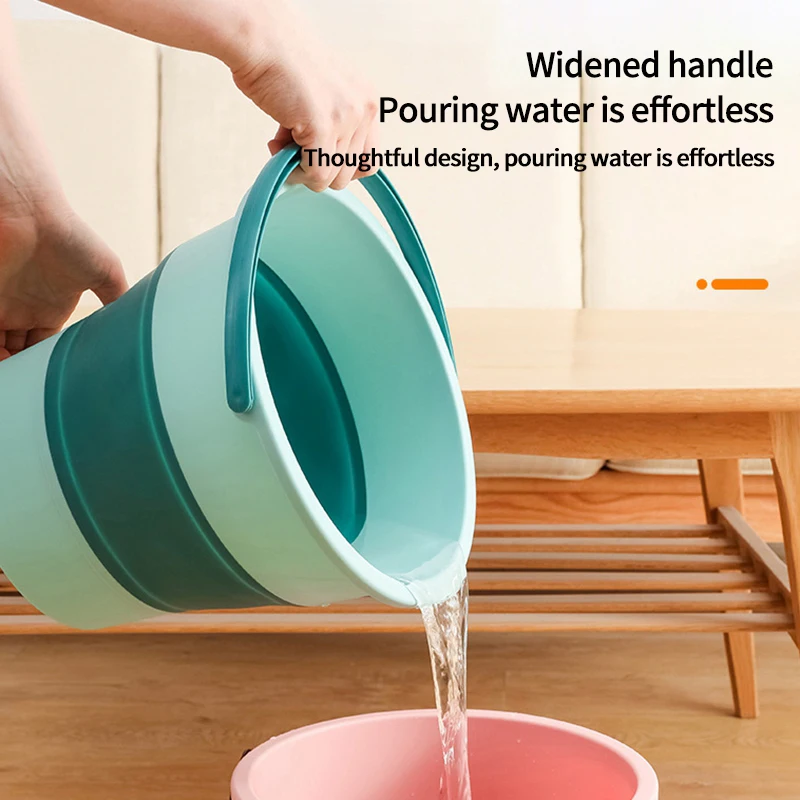 5/10L Foldable Silicone Fishing Bucket Portable Outdoor Camping Water Bucket Folding Basin Camping Car Wash Buckets