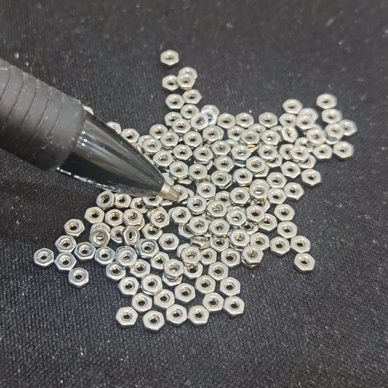 Hexagon Nuts Mini Nut M1 M1.2 M1.4 M1.6 M2 M2.5 M3 Tiny Micro Screw Stainless Steel and Brass Small Hex Nut Nikcel Plated