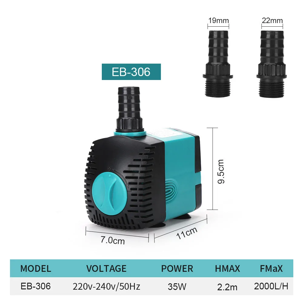 Ultra-Quiet 3-60W Submersible Water Fountain Pump Filter Fish Pond Aquarium thumbnail 3