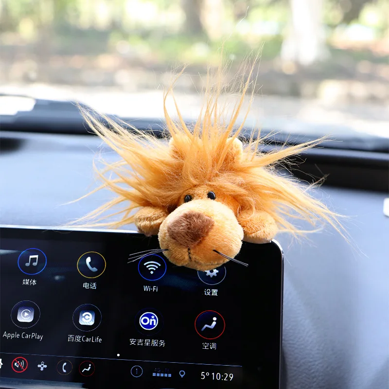 

1PCS Car Party Screen Animal Doll Creative Rearview Mirror Decoration Inside The Car Cartoon Center Console Display