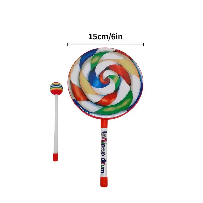 Lollipop Hand Drum 6/8/10 Inch Hand Drum With Stick Musical Instruments With Kids Sticks For Kid Supplies 6 Inch / 8