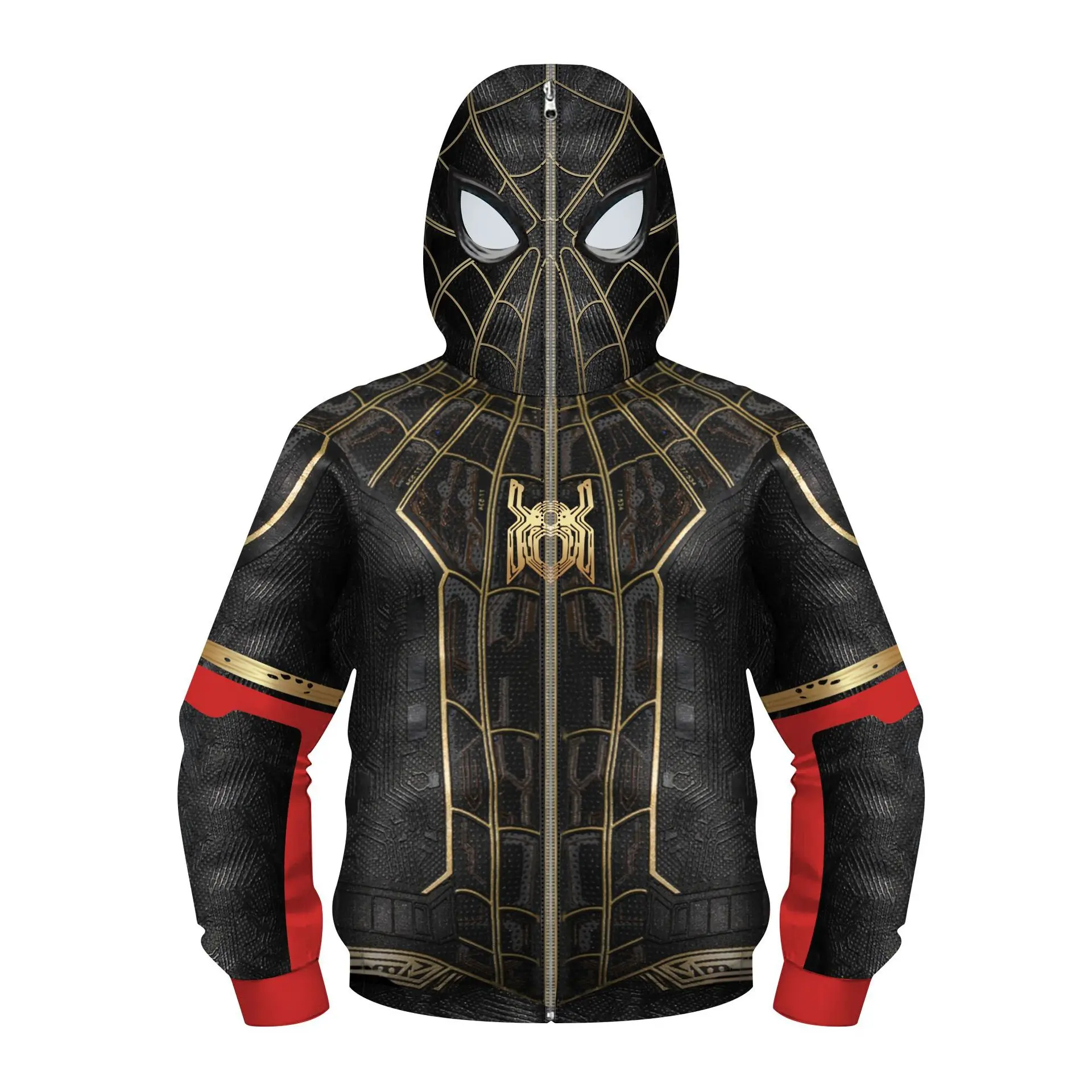 Anime Spiderman /Iron Man Full Zipper Hoodies Cosplay Costume Kids Boys Girls Superhero Cartoon Print Hooded Sweatshirts Outwear superhero cosplay costume kids cosplay costume