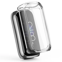 Premium Protective Case with Full Screen Protector for Smartwatch - Soft TPU Plating Durable Shell Accessories (Clear)