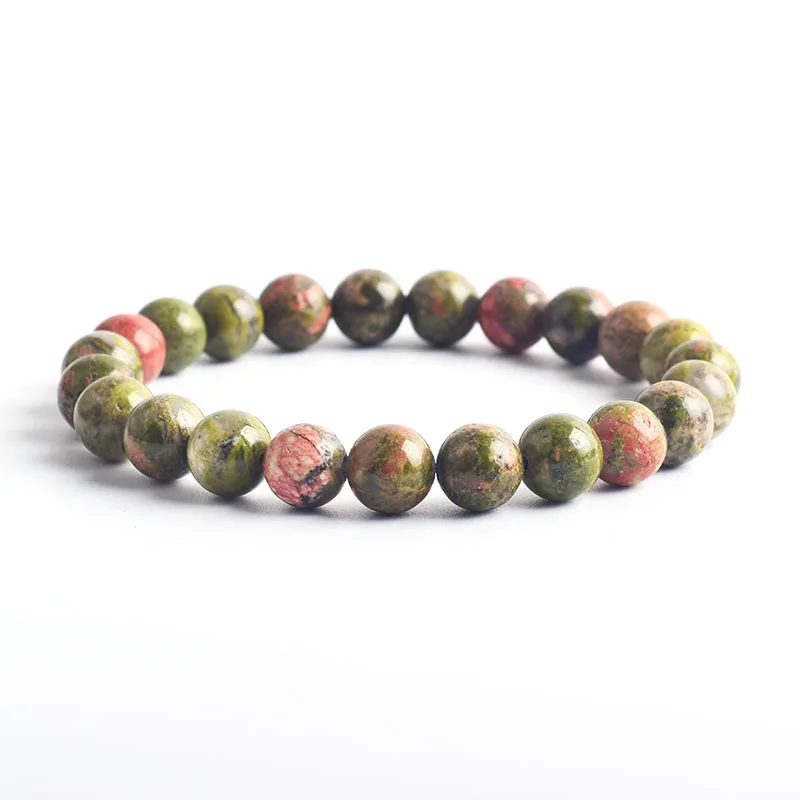 Genuine Natural Stone Bracelet Man Natural Flower Green Gemstone Beads Jewelry for Women Bohemia Style Elastic Bangle beaded bracelet,women bracelet