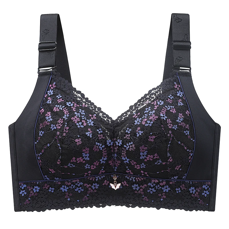 Women's Full Figure wire free Lace Plus Size Bra Non Padded Minimizer Bra 150Kg Plus Size Full Cup Thin Seamless Large Chest Bra