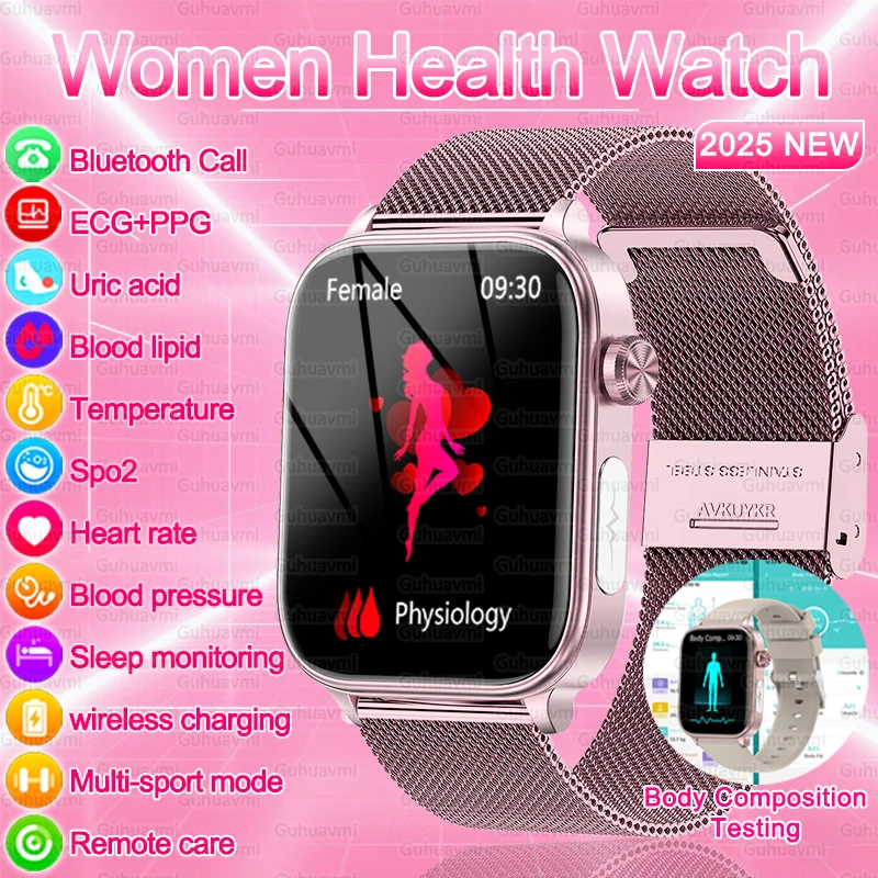 2026 جديد ECG + PPG الصحة ساعة ذكية قياس الدهون في...