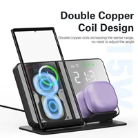 4 in 1 Wireless Charger for Samsung Galaxy S24 S23 Ultra Fast Charging Dock Station for Galaxy Watch 7 6 5 Buds LED Alarm Clock - Image 3