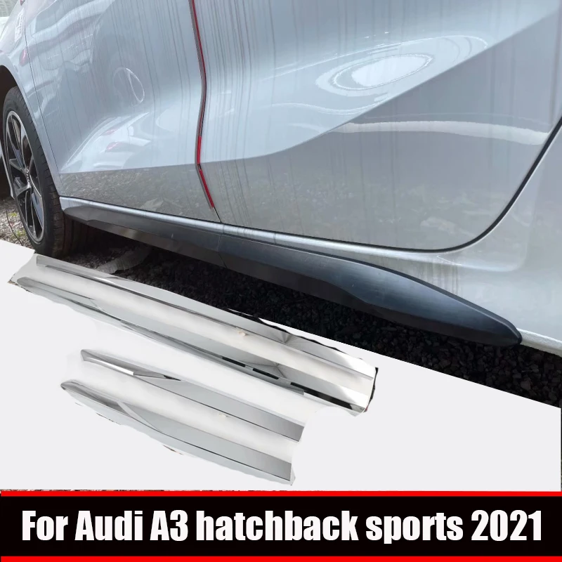

Fit For Audi A3 8Y Sports hatchback 2021 chrome Side Door Body Molding Line Cover Trim Protector Decorate Exterior Accessories