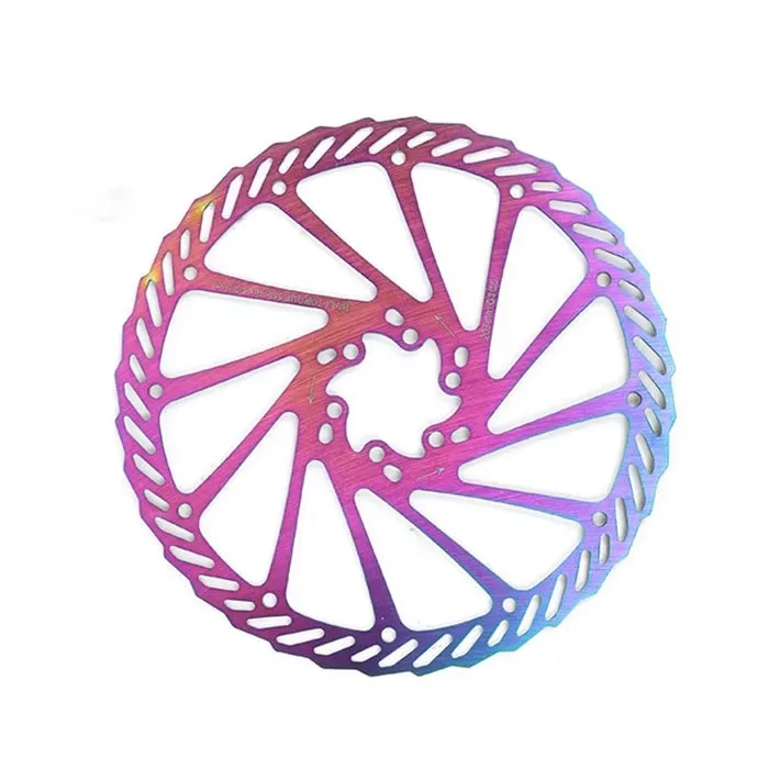Vibrant Colorful Hollow Disc Brake Rotor for Bicycles and Scooters - Versatile Sizes Available