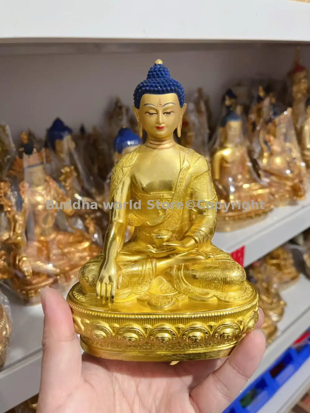 Shakyamuni Amitabha Buddha statue 5A high quality COPPER Buddha statue HOME Altar worship Thailand Tibet Buddhist supplies 3