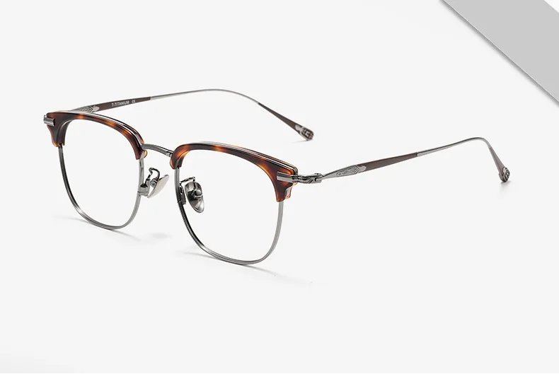 Japanische Luxusmarke Designer Optische Brillengestelle Männer und Frauen Acetat Titan Myopie Brillengestell 80901 – Detail 2