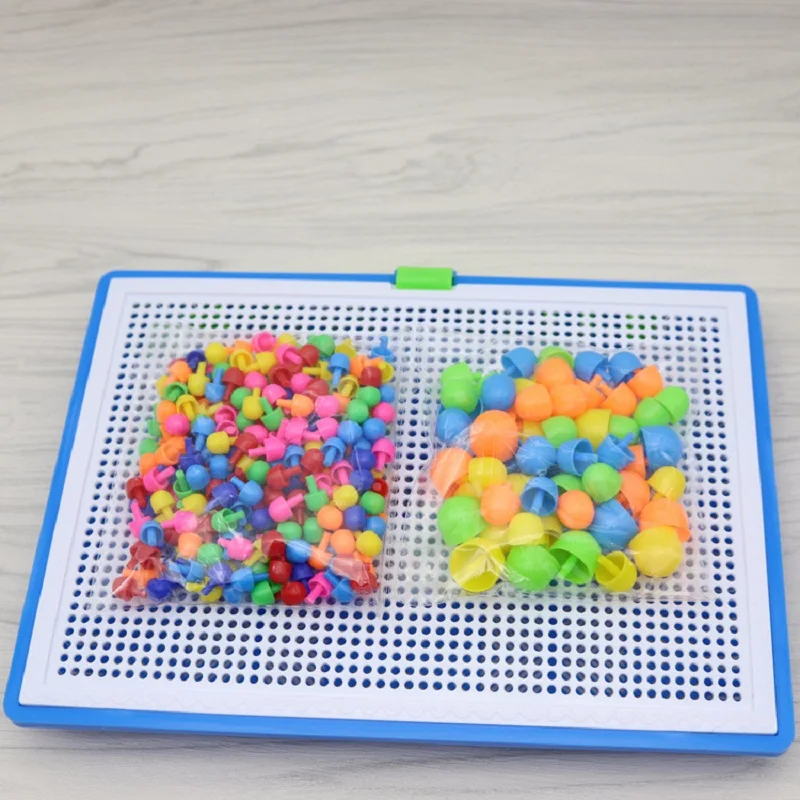 296PCS Mushroom Nail DIY Handmade Toys Children's Montessori Educational Toys Intelligent 3D Puzzle Game Jigsaw Board Gifts 5