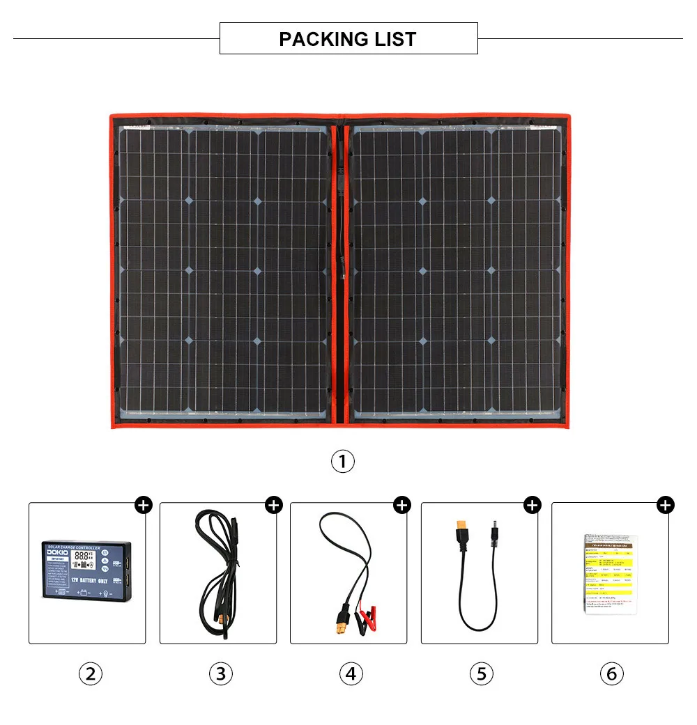 100W Foldable Flexible Solar Panel Kit