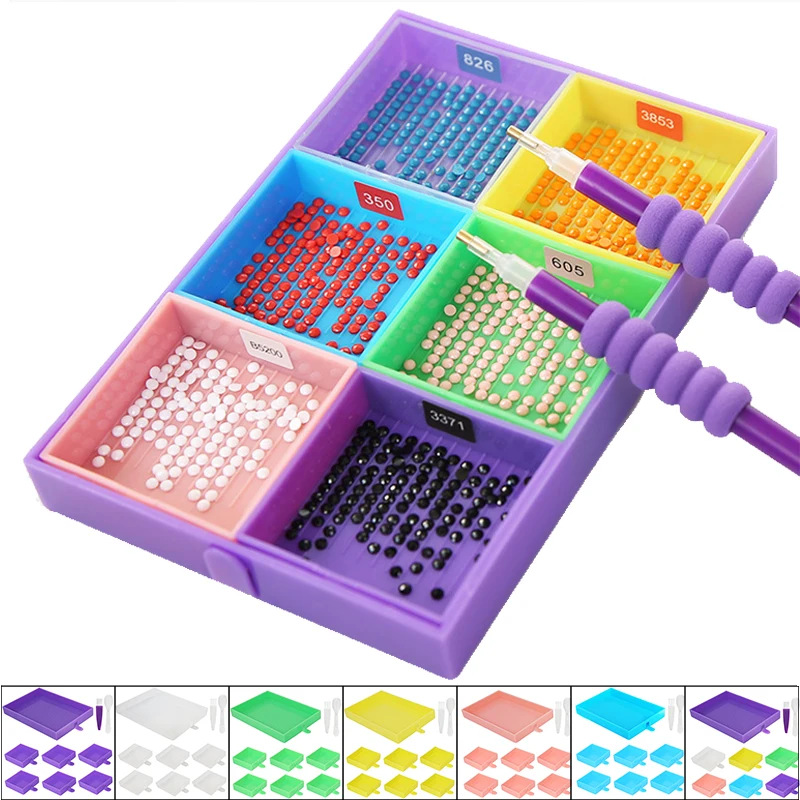 Diamond Painting Diamond Painting Accessories Diamond Painting Accessory Box 7 Grid Palette Diamond Painting Tools Kits Large Capacity Diamond Painting Tray Drill Plate Beading Plates