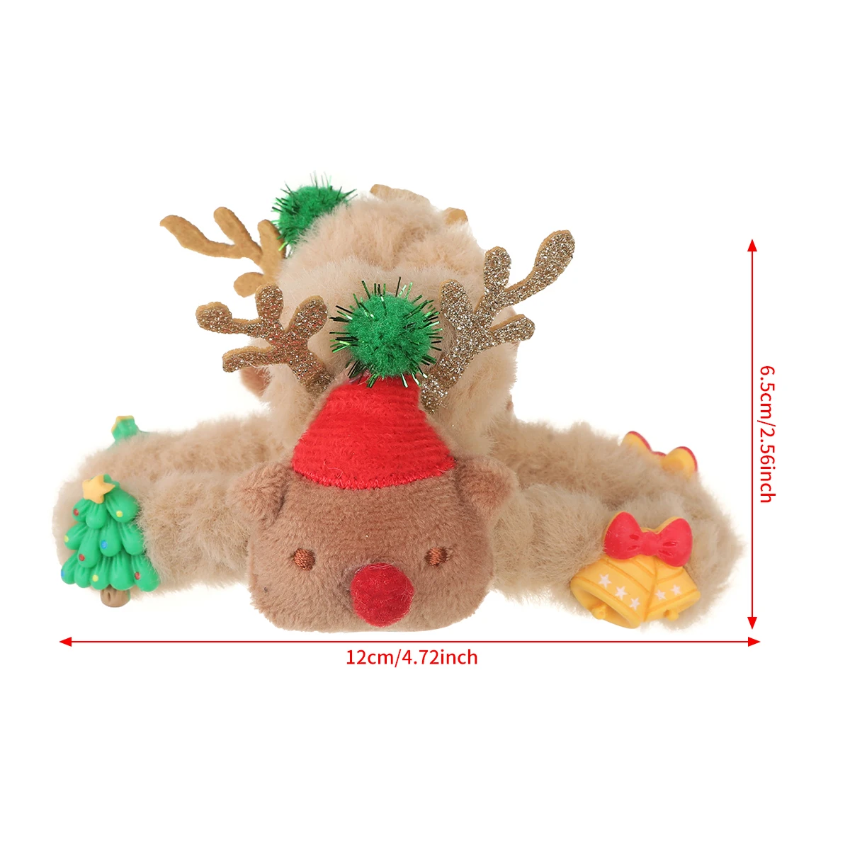 Elk Christmas Clip Khaki Cute Hair Claw Women Halloween Styling Hairpin Crab Hair Clip Santa Claus Dress Up Hair Accessories