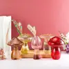 Glass Flower Vase Single Stem Flower Vase Unique Mushroom Glass Planter for Home Decoration Plant Propagation Station for Women 4